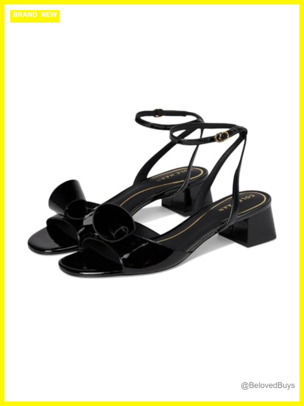 Cole Haan Florette Block Heel Sandal Ankle Strap Open Toe